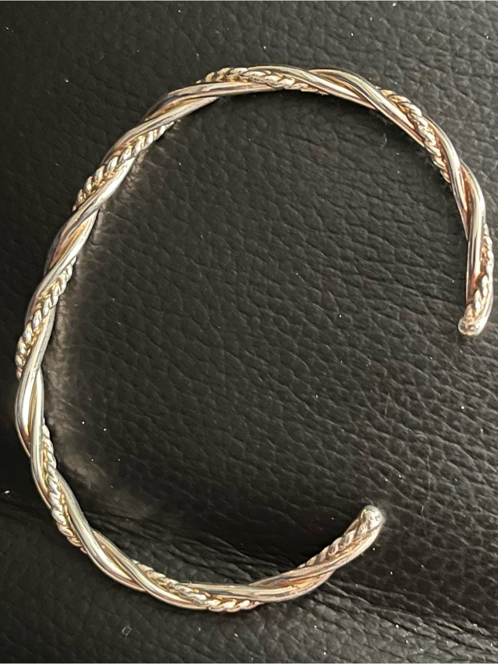 Silver Twisted Wires Rope Cuff Bracelet - Women Jewelry